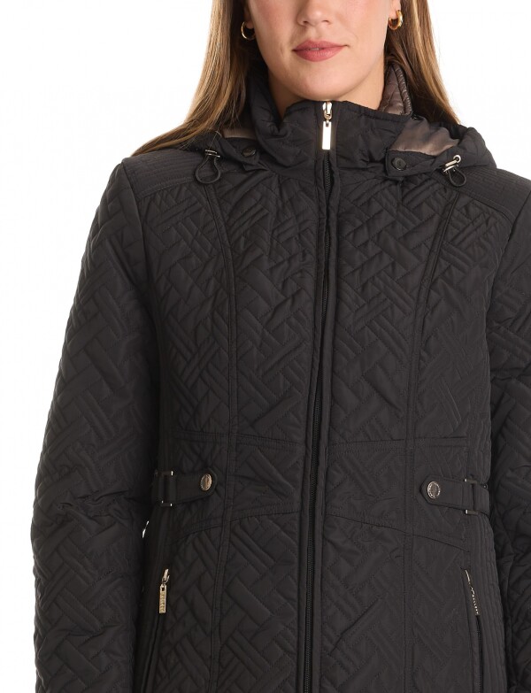 Campera Capitoneada & Cintura Ajustable NEGRO
