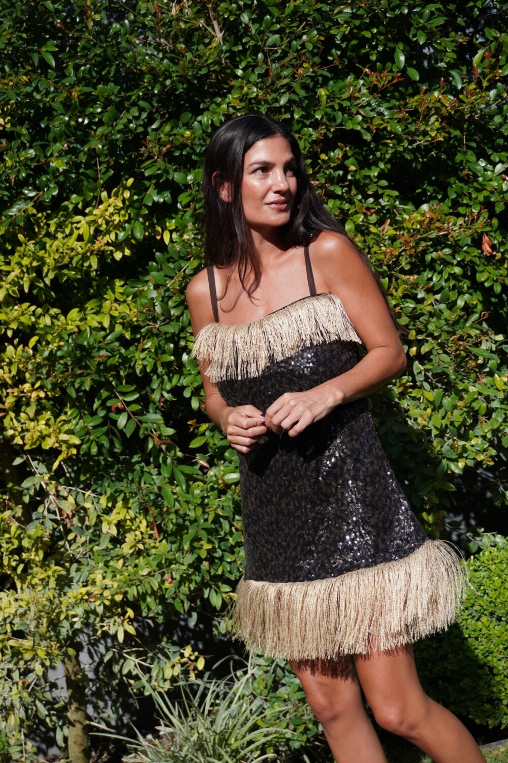 Tropical Gala Dress Chocolate / Beige