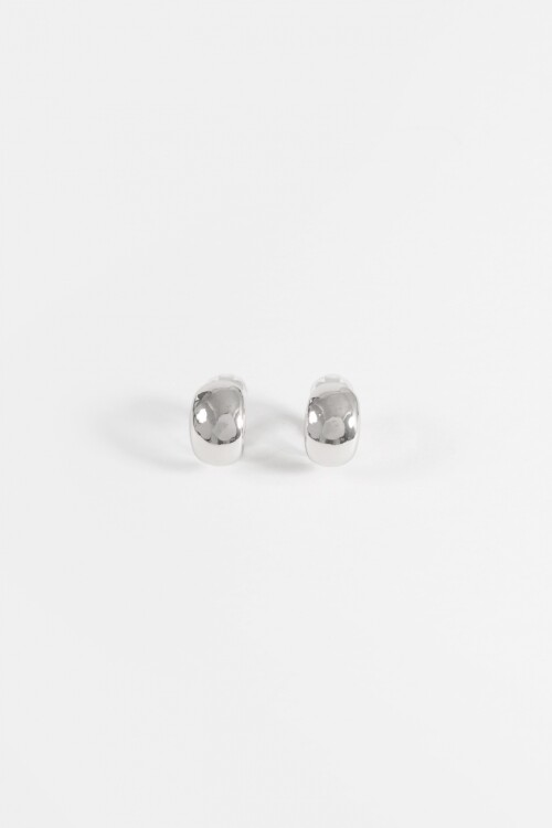 Aros clip bold plateado