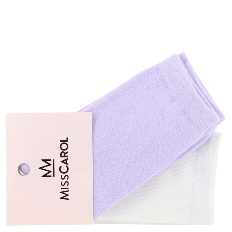 Medias de Mujer Miss Carol Media pack x2 largo Lila - Blanco
