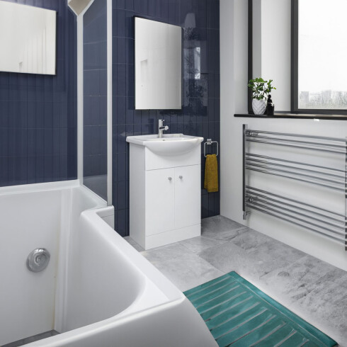 Mueble De Baño Aqualia 2 Puerta Lisas Con Bacha 60X29X80 000