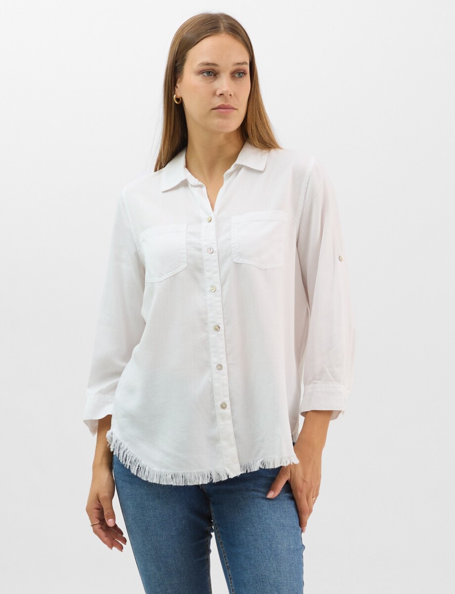 Camisa Tencel Flecos - Blanco 
