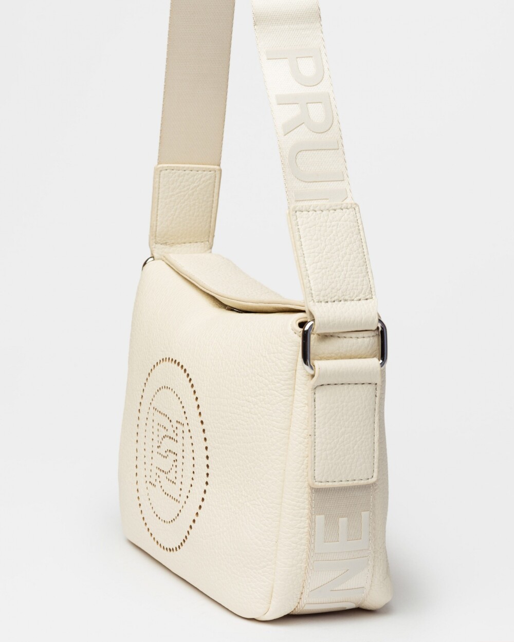 Bandolera Key en efecto cuero graneado Natural