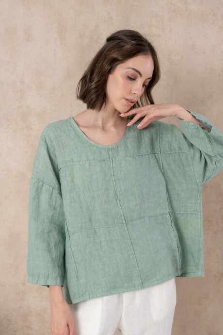 Blusa de lino Verde