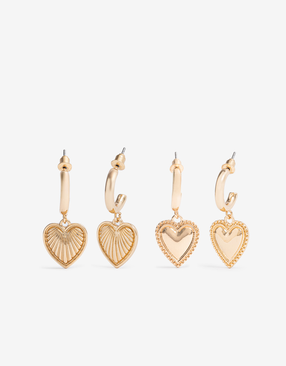 Set Argollas Dije Corazón 