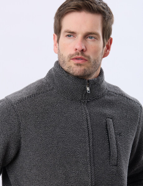 CAMPERA POLAR TEXTURADO GRUESO Gris