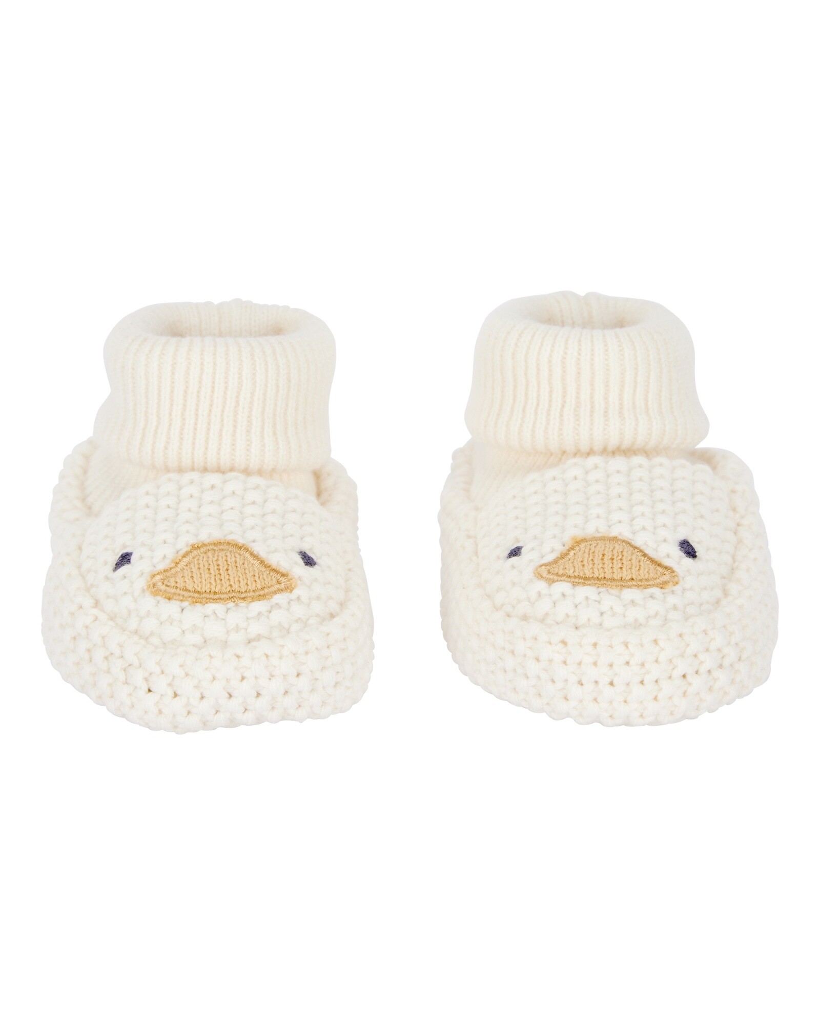Escarpines de algodón a crochet, diseño pato Sin color