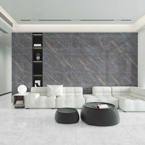 CERAMICA 61X116 NEGRO CON VERTAS DORADAS RECTIFICADO GAMAS DE NEGRO