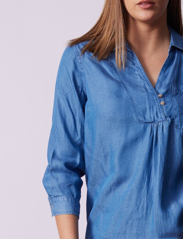 Blusa Lyocell Bolsillo JEAN