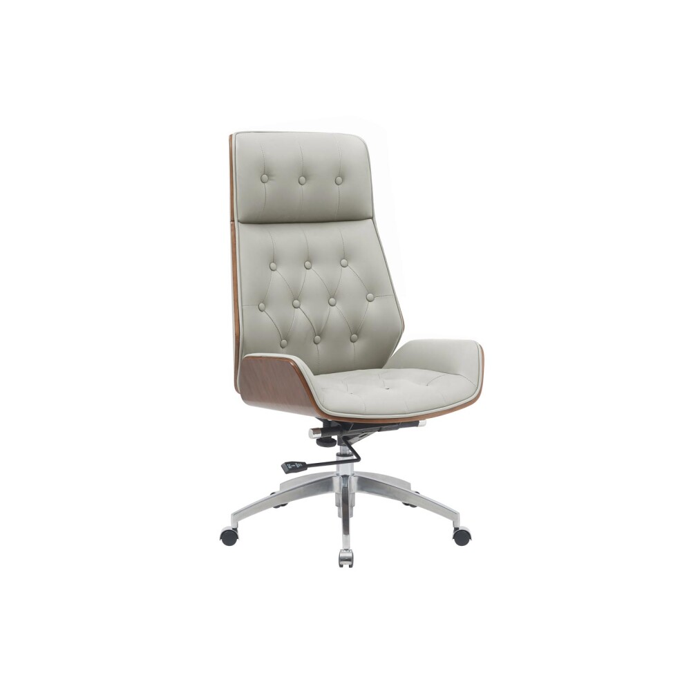 ASIENTO GERENCIAL ALTO MADERA-Y-PU NATURAL-BEIGE CONFORT