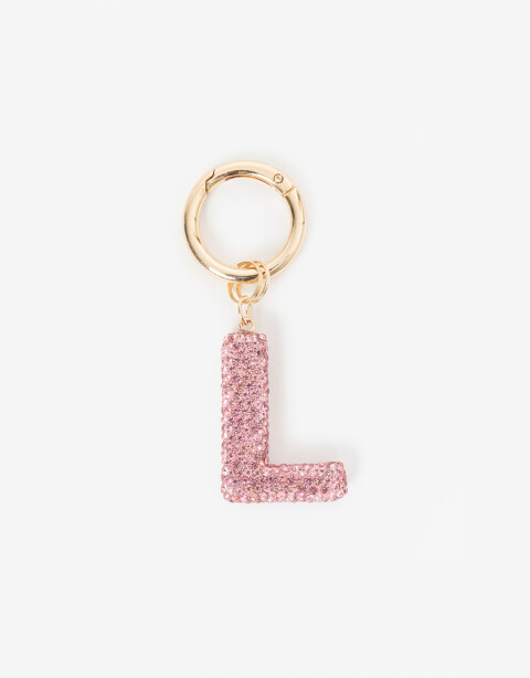 Llavero Strass Llavero Letra "l" De Strass - Rosa Metalizado