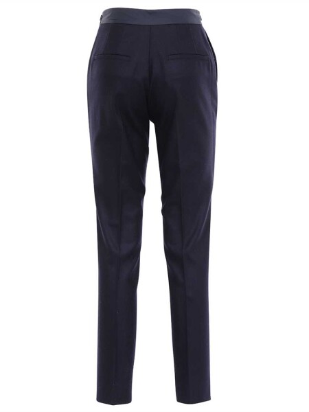Pantalón clásico de lana con bolsillos Azul
