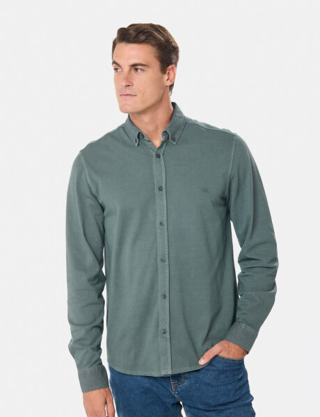 CAMISA PIQUE LISA MANGA LARGA Verde
