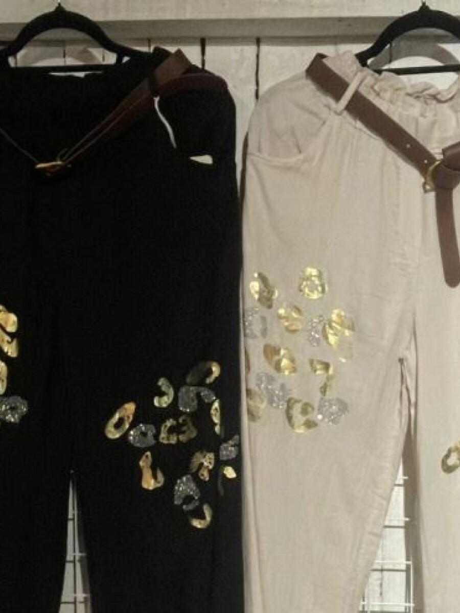 Palazo 100% lino con cinto incluido Made in Italy Negro