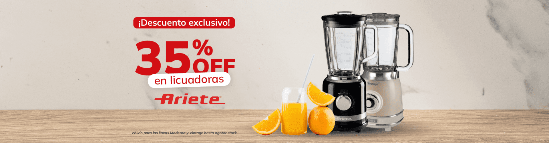 35% off licuadoras ariete