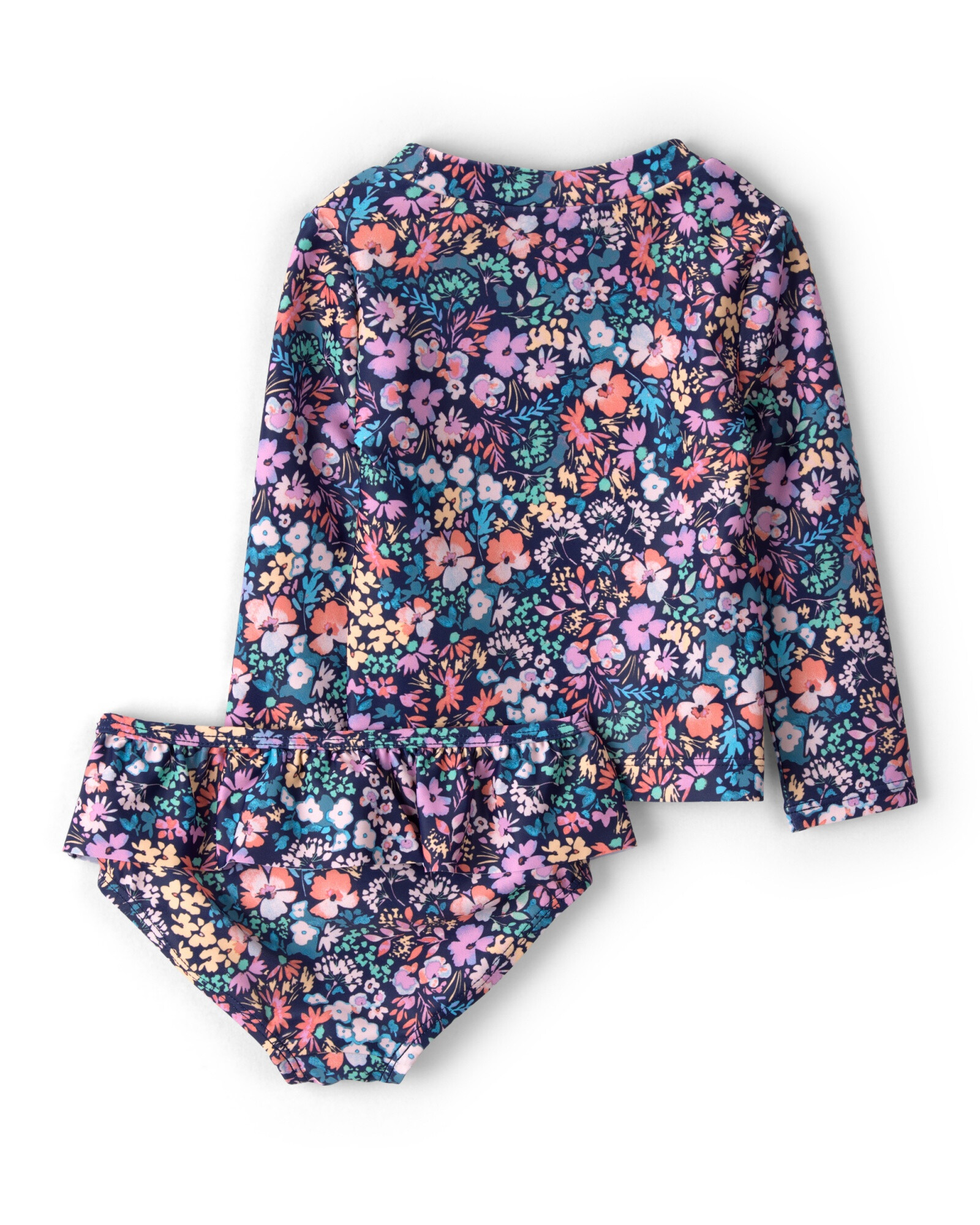Malla de baño dos piezas, manga larga, con protección UPF 50+, diseño floral. Talles 3-24M Malla de baño dos piezas, manga larga, con protección UPF 50+, diseño floral. Talles 3-24M