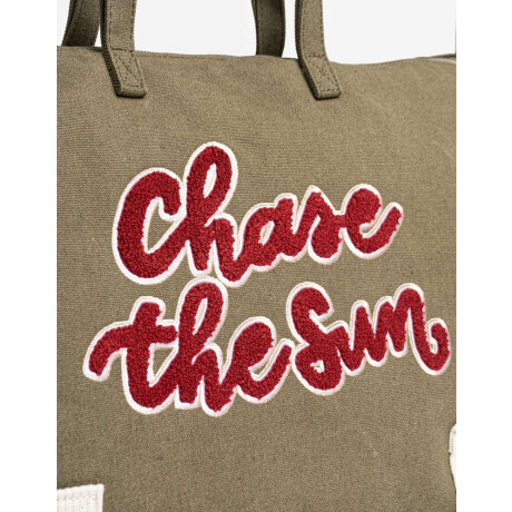 Shopper Con Estampa Verde Militar