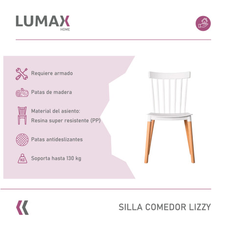 Silla Lizzy Lumax de comedor Super resistente Blanco