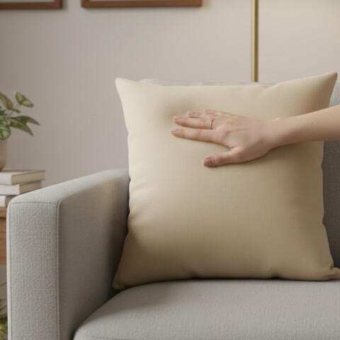 Almohadón Decorativo 45x45 cm - Beige – Cojín Suave para Cama y Living Almohadón Decorativo 45x45 cm - Beige – Cojín Suave para Cama y Living