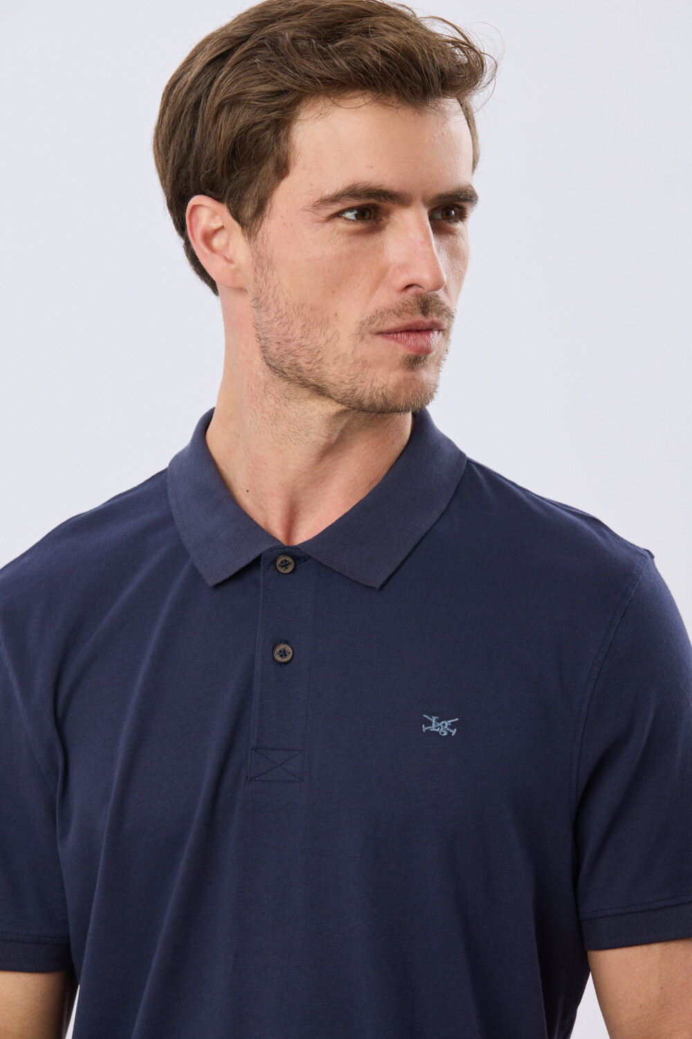 REMERA POLO LISA JERSEY Azul Oscuro