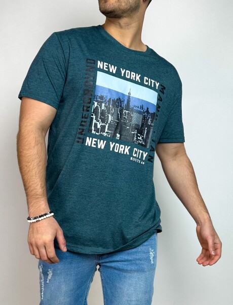 T-Shirt estampada Navarro Petroleo