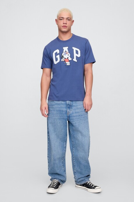 Remera Logo Gap Snoopy Hombre Quiet Blue