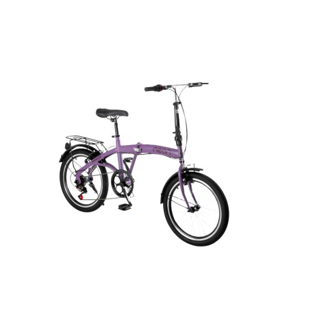 Bicicleta Plegable Rodado 20 Shimano Parrilla Violeta