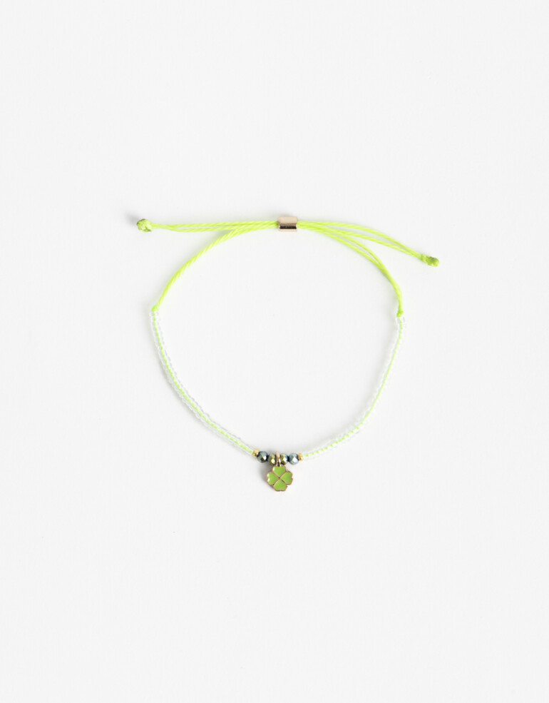 Pulseras Flexibles Cordón Pulsera Flexible Cordón Y Dije - Dorado