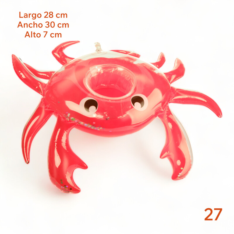 Inflable Posa Vaso Bebida Para Piscina Variedad Diseños 2 Cangrejo 2