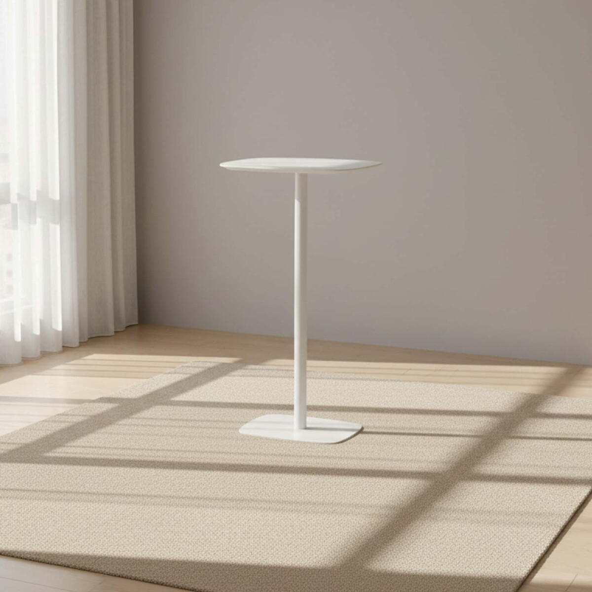 MESA BAR - MDF-Y-METAL BLANCO AZABACHE 