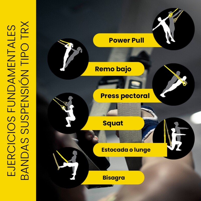 Bandas Suspension Athletic Tipo Trx/Set Amarillo