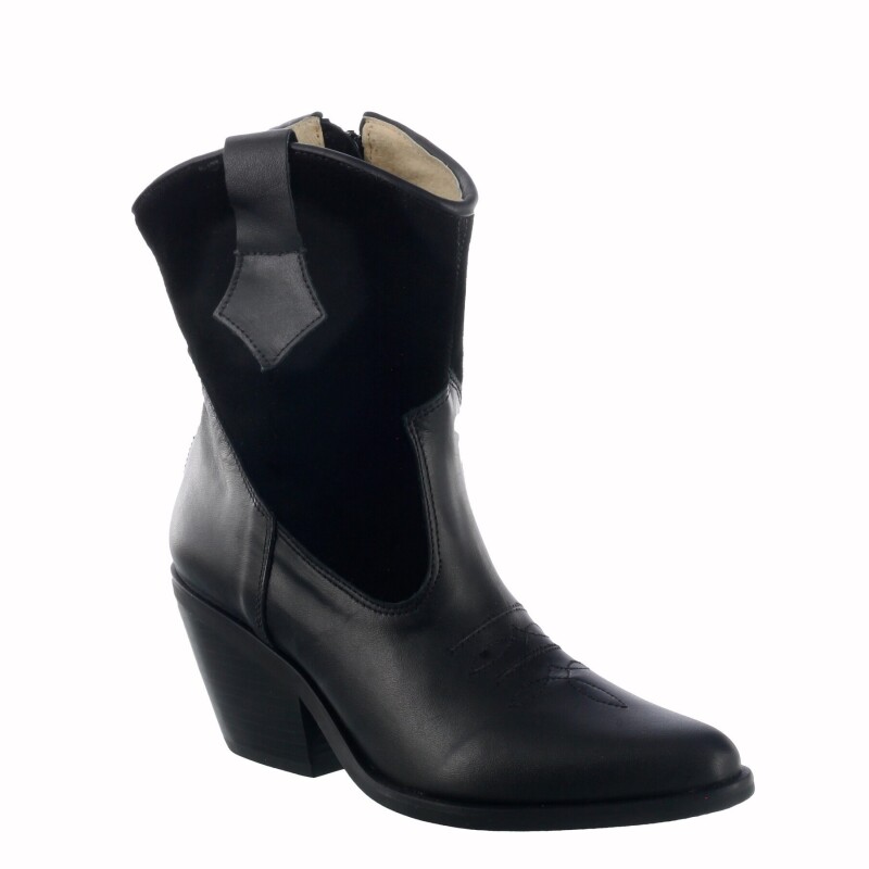 Botas de Mujer Miss Carol tejana de cuero Negro