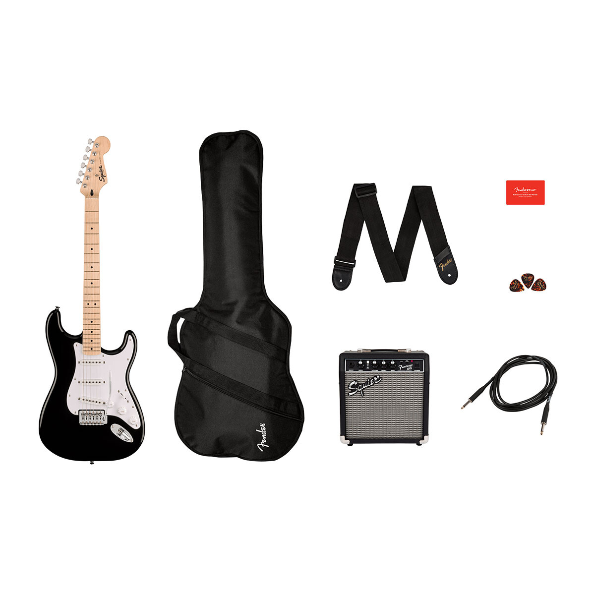 Guitarra Electrica Pack Squier Sonic Strat Black 