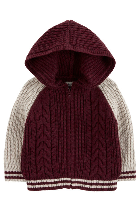Campera de lana, con capucha, diseño colorblock Campera de lana, con capucha, diseño colorblock
