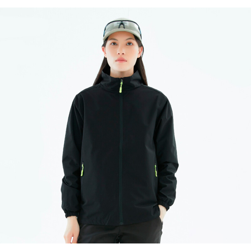 Campera Rompeviento e Impermeable Elastizada Unisex Gris Oscuro