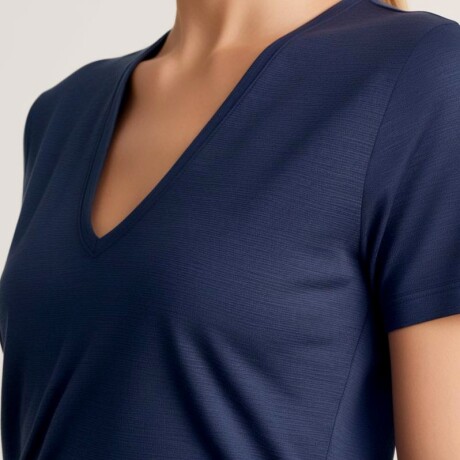 Remera escote v dama Azul