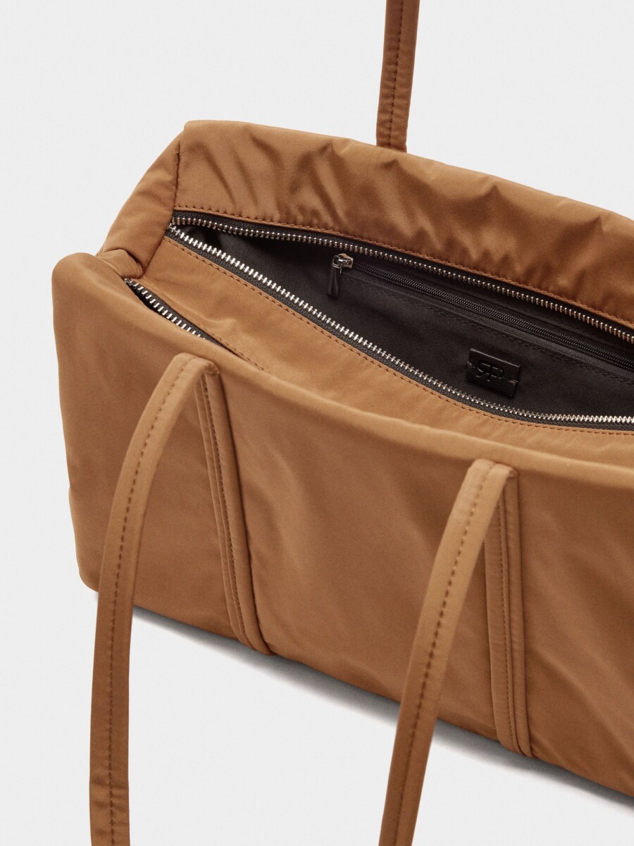 Bolso Bowling De Nylon camel