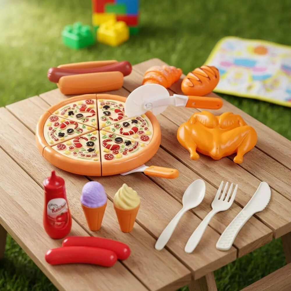 Kit Comida Rápida Para Cortar Infantil C/accesorios Kit Comida Rápida Para Cortar Infantil C/accesorios
