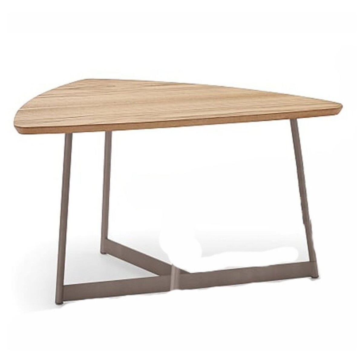 MESA CENTRO TRIANGULAR - BASE GRAFITO - MADERA ROBLE CLARO 