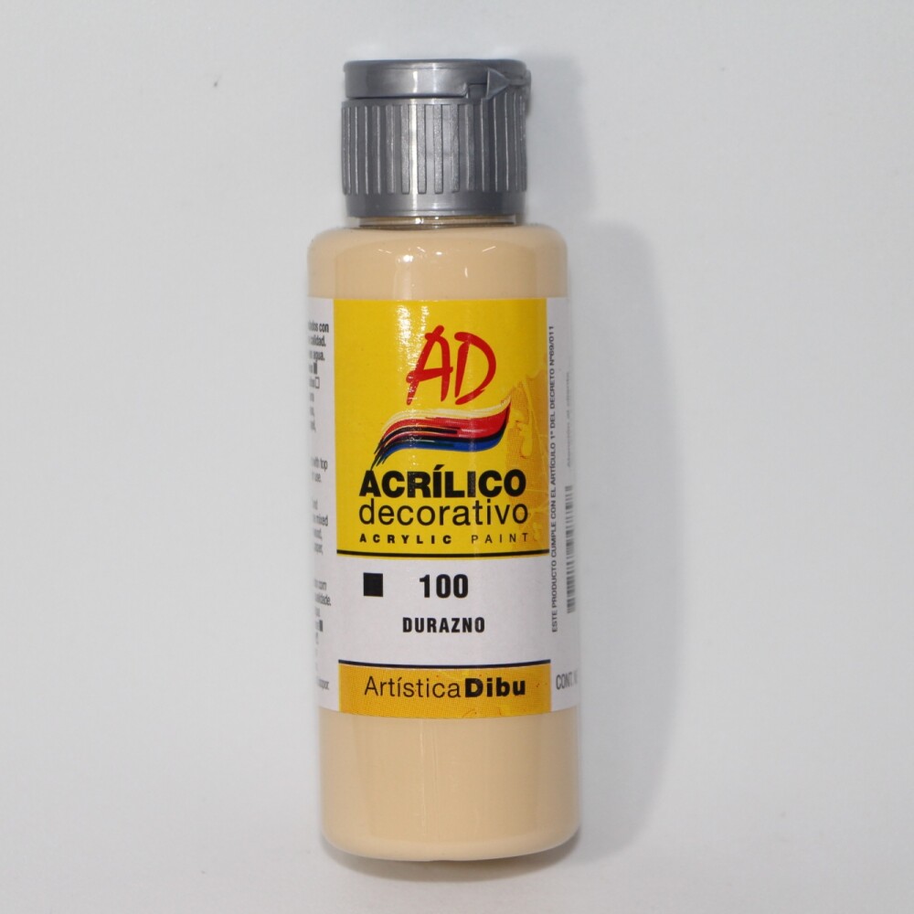 PINTURA ACRILICA ARTISTICA DIBU 60 ML. DIFERENTES COLORES COLOR DURAZNO 100
