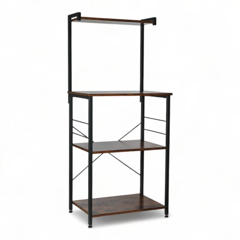 Mueble auxiliar Rack organizador 4 niveles de cocina Hierro y MDF Sin Color
