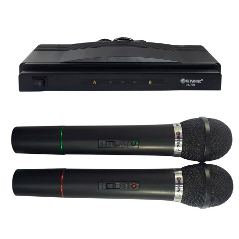 Kit 2 Micrófonos Inalámbricos con Receptor para Karaoke Kit 2 Micrófonos Inalámbricos con Receptor para Karaoke