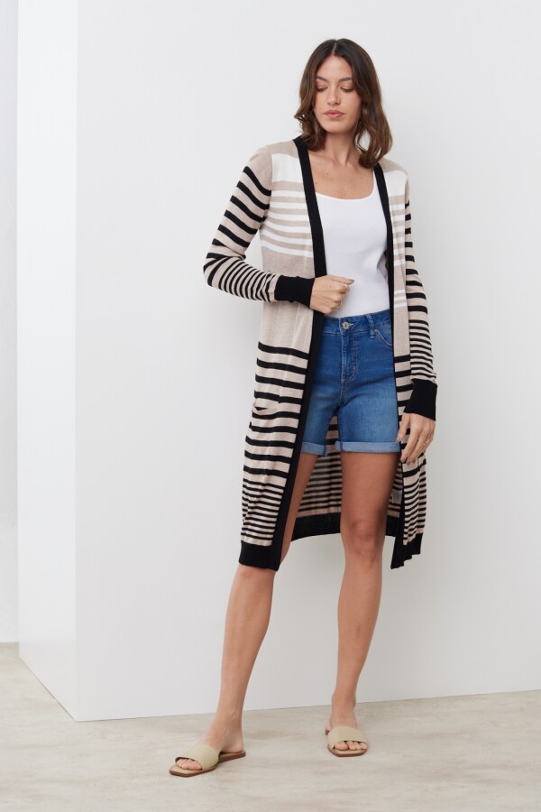 Cardigan Lineas TOSTADO/MULTI