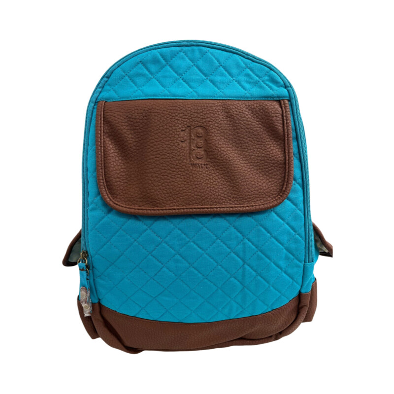 Mochila Turquesa Detalles En Cuero MOCHILA 18 TURQUESA