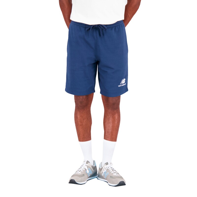 Pantalón Corto Essentials Stacked Logo French Terry de Hombre Azul