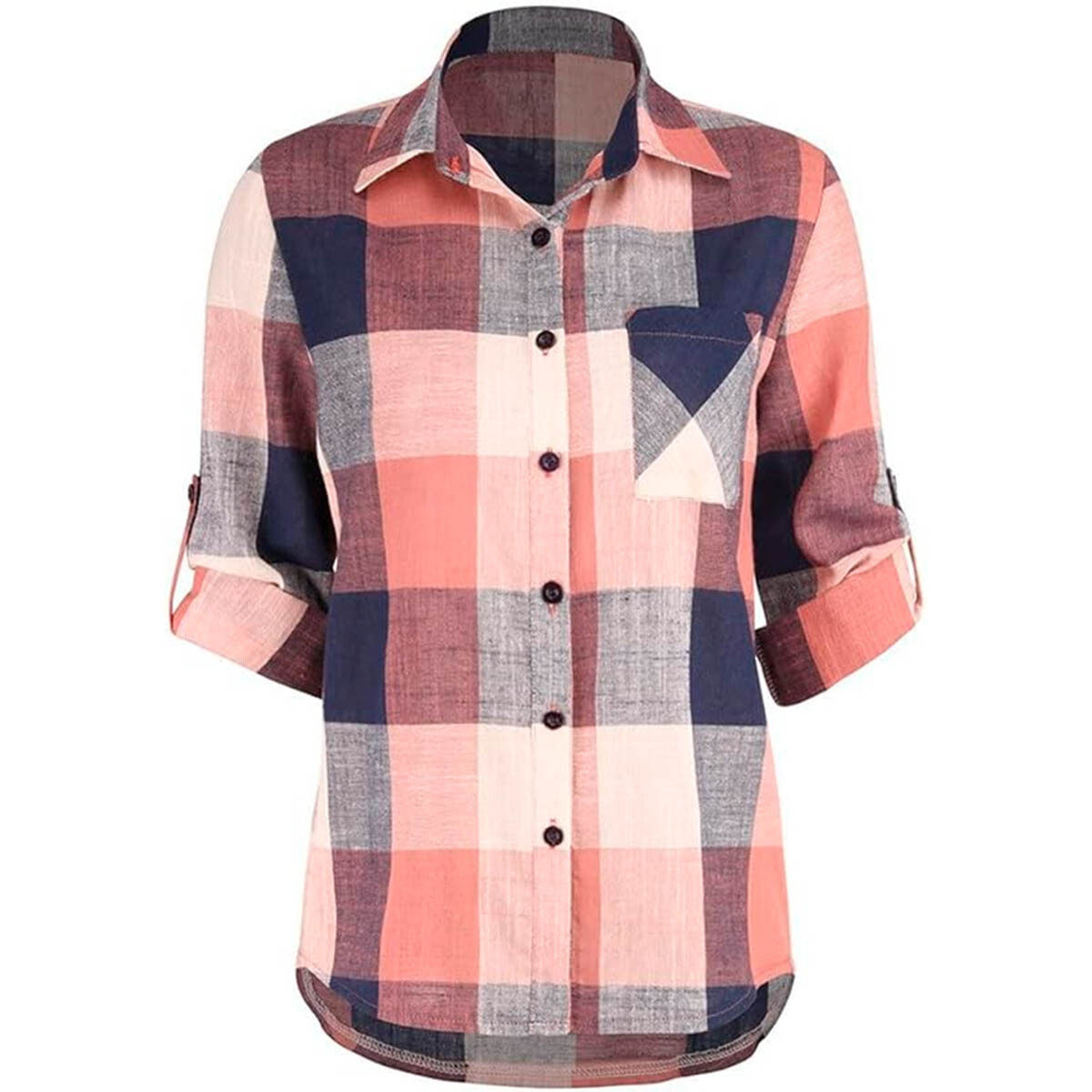 Sobre Camisa Dama A Cuadros Liviana Cómoda Moda 2025 - Vst013032-m 