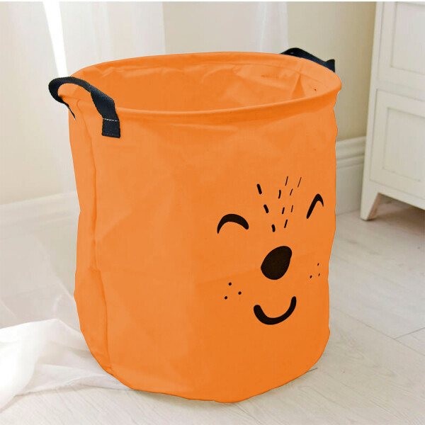 Canasto Juguetes Ropa Cesto Organizador Infantil Niños 35x45 Variante Color Naranja