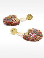 Pendientes Con Flecos Multicolor multicolor