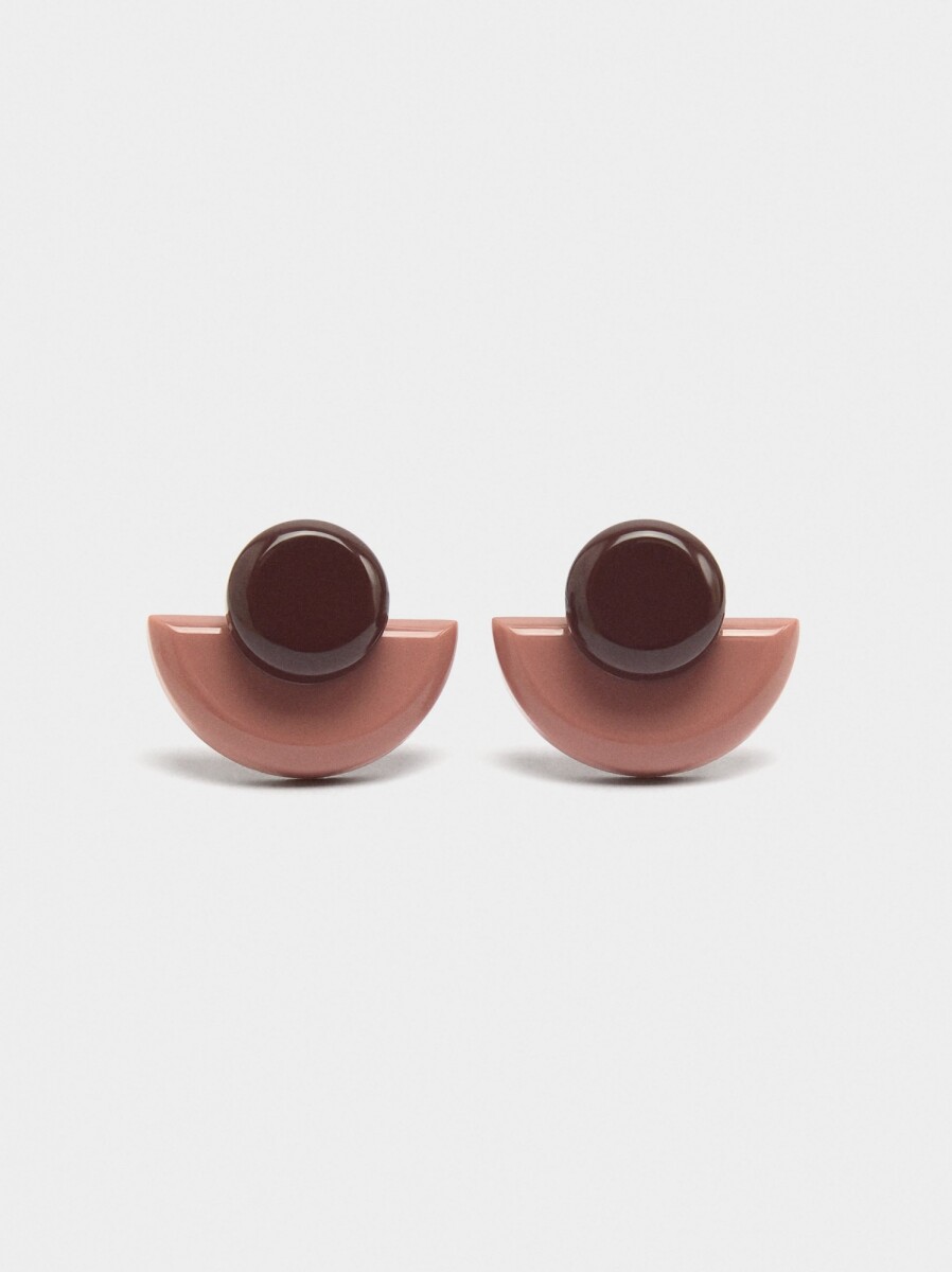 Pendientes Abanico Con Resina - multicolor 