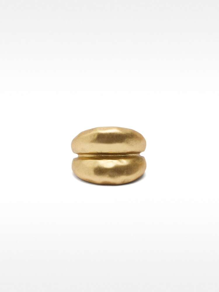 Anillo Redondeado Efecto Doble dorado